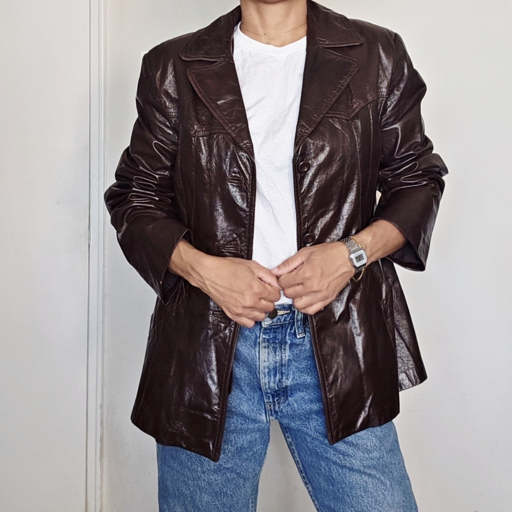 Burgandy / Oxblood Genuine Leather Jacket With Warm Lining M / L - Picture 10 of 10